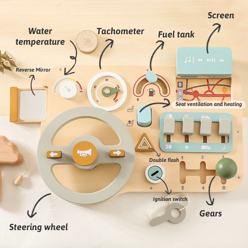 Montessori Toy Set - Steering Wheel and Dashboard