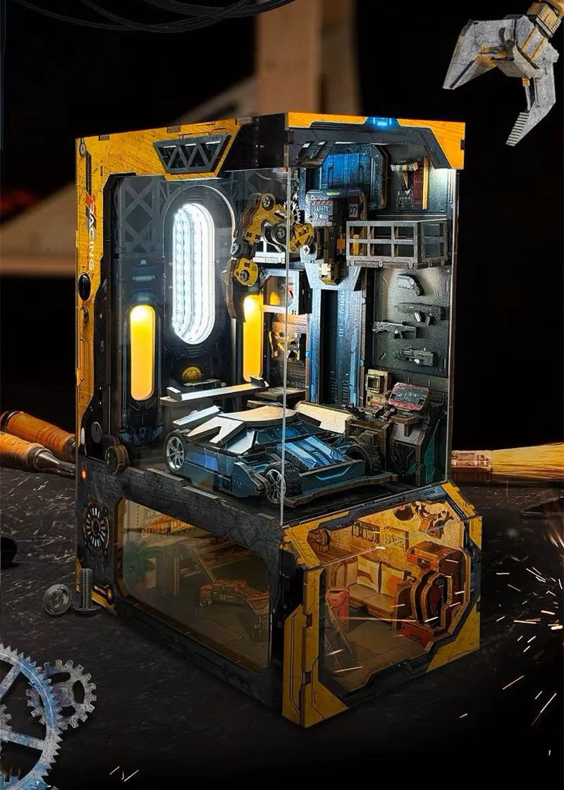 DIY Book Nook - Apocalyptic Car Workshop Bunker