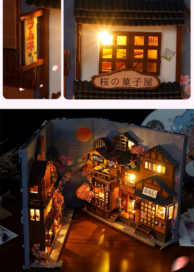 DIY Book Nook - Japanese Cherry Blossom Alley