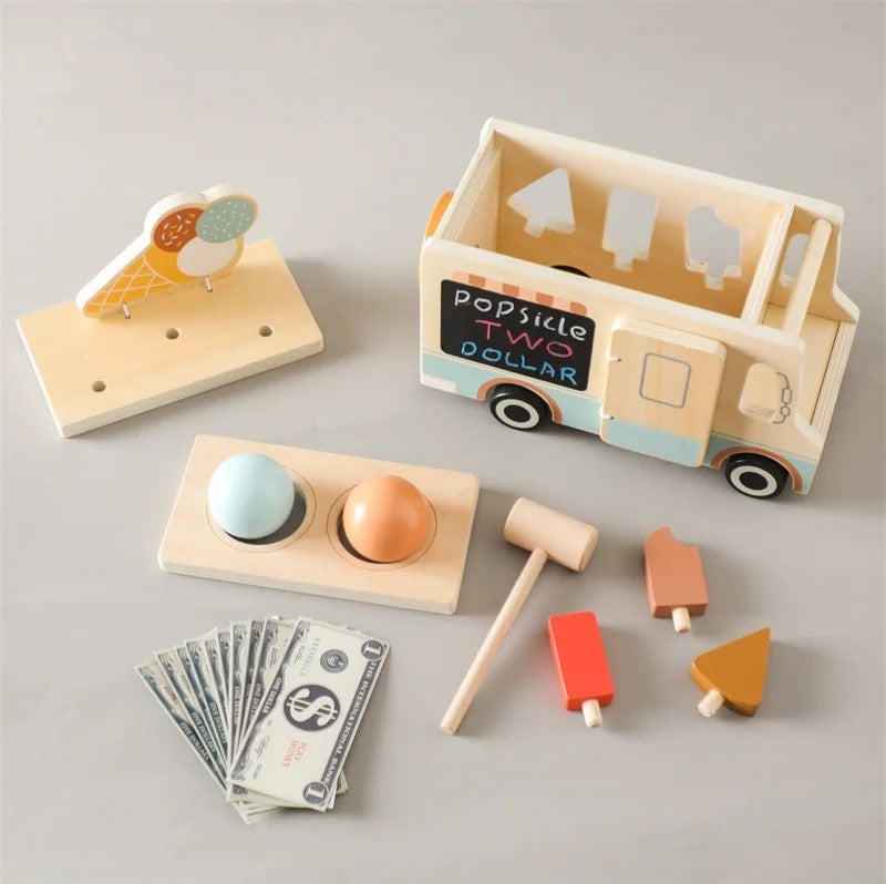 Montessori Toy Set - Wooden Ice cream Truck