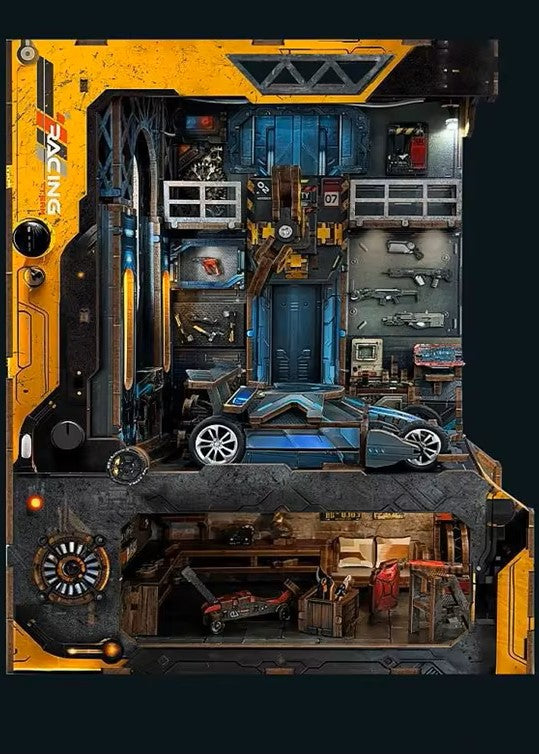 DIY Book Nook - Apocalyptic Car Workshop Bunker