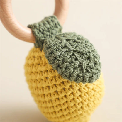 Baby Rattle Toys - Pear, Lemon, Rattan