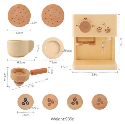 Montessori Toy Set - Wooden Coffee Machine