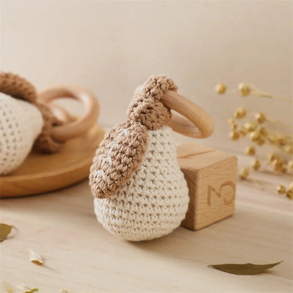 Baby Rattle Toys - Pear, Lemon, Rattan