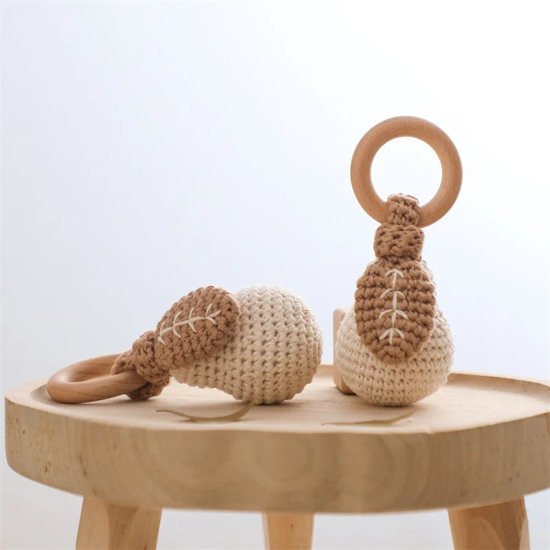 Baby Rattle Toys - Pear, Lemon, Rattan