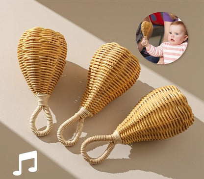 Baby Rattle Toys - Pear, Lemon, Rattan