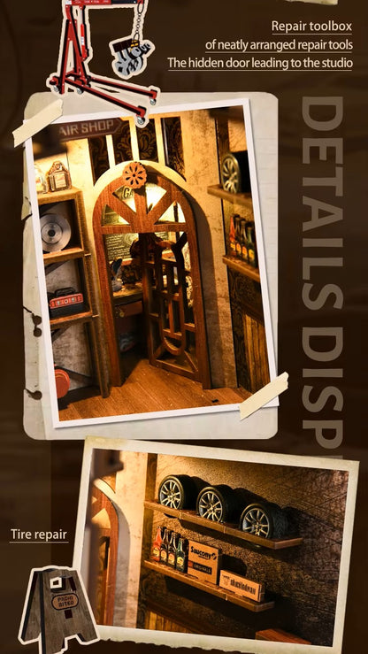 DIY Book Nook - Retro Auto Repair Shop
