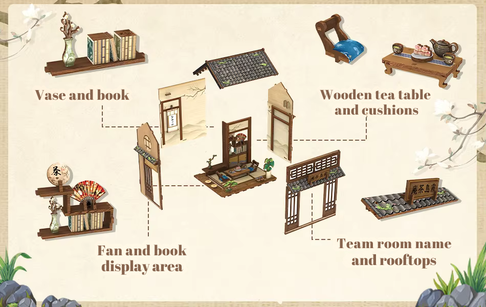 DIY book nook kit “Japanese Tea House,” featuring a glowing miniature tea room with shoji doors, bonsai, a tea set, and touch-sensitive light switch. A peaceful craft for DIY and crafts lovers and fans of traditional Japanese miniatures.