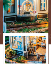 DIY miniature pet store kit featuring a tiny storefront, cats, dogs, detailed mini furniture, and scale model accessories — perfect for miniature lovers and DIY crafts.