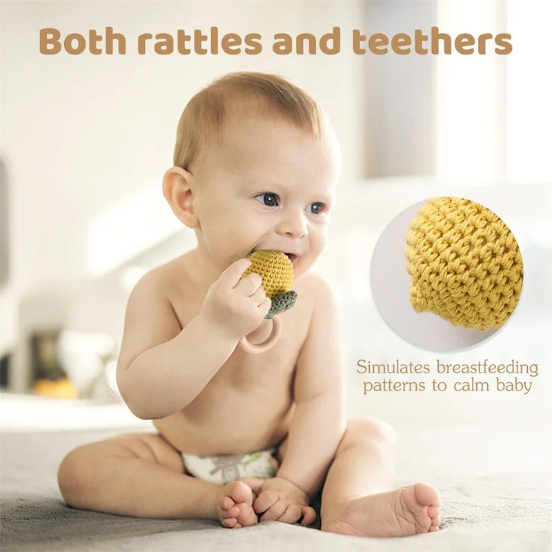 Baby Rattle Toys - Pear, Lemon, Rattan