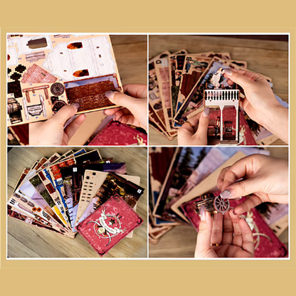 DIY miniature book nook of a Wild West street scene featuring a saloon façade with swinging doors, wooden signage, warm lantern lighting, and rustic storefront details, evoking a classic frontier town at dusk.
