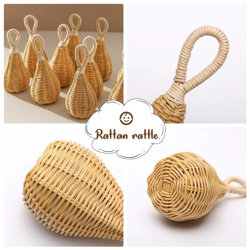 Baby Rattle Toys - Pear, Lemon, Rattan