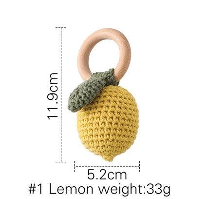 Baby Rattle Toys - Pear, Lemon, Rattan