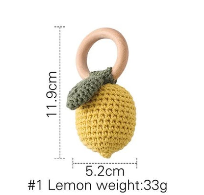 Baby Rattle Toys - Pear, Lemon, Rattan