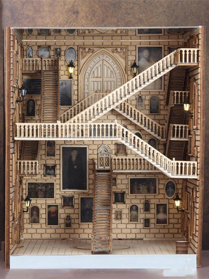 DIY Book Nook - Staircase Hall of Portraits